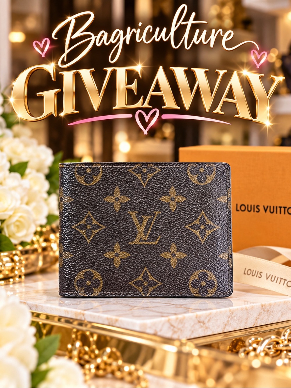 FREE LV MONOGRAM BIFOLD WALLET GIVEAWAY FOLLOW IG @thebagriculture
